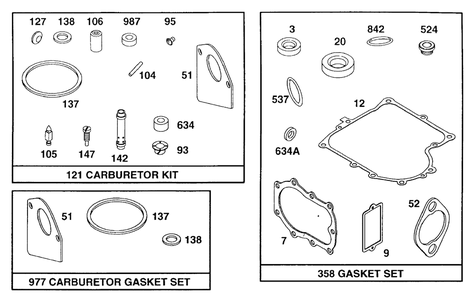 Briggs And Stratton Engine 11hp Model: 28c707-0110-0 (Part 8) Diagram and Parts List for 30576X10B  Briggs and Stratton Lawn Tractor
